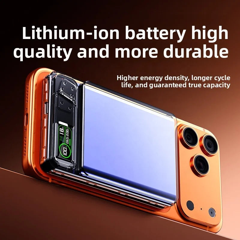 HXB 10000mAh Li-Polymer Magnetic Wireless Power Bank Holder 15W/20W Fast Charging Aluminum Alloy Type-C LED Display Portable
