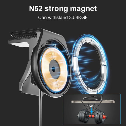 Smart Phone Mount Magnetic Mobile Holder USB MINI Wireless Charging Phone Electric Car Phone Holder and Wireless Charger