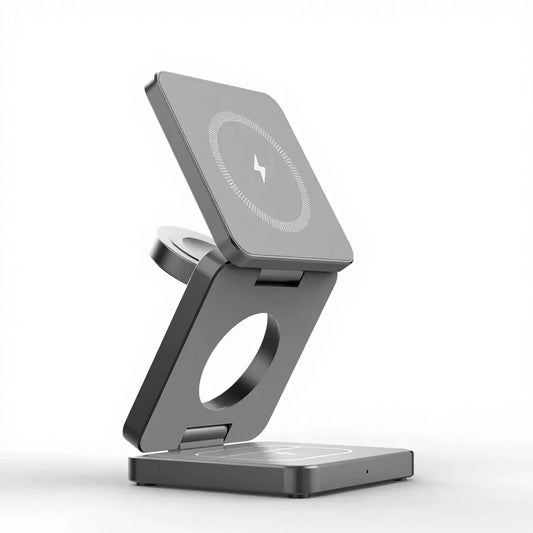 Magnetic 3 in 1 Portable Wireless Charger Stand Dock for iPhone 16 15 14 13 12  Foldable Charging Station,for Apple Watch 10
