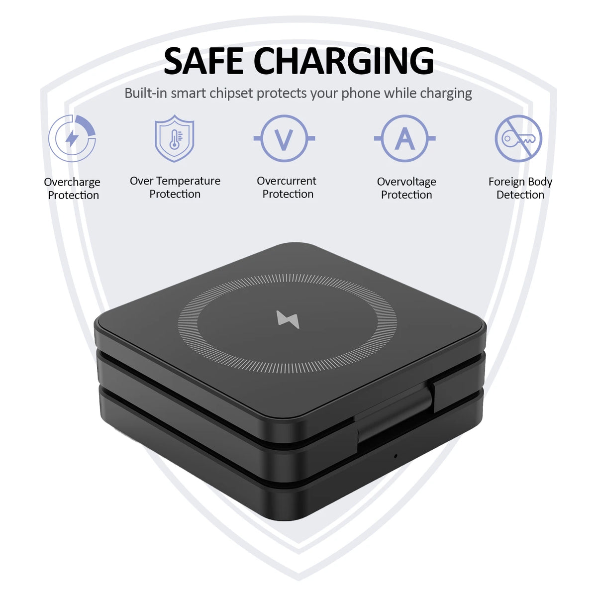 Magnetic 3 in 1 Portable Wireless Charger Stand Dock for iPhone 16 15 14 13 12  Foldable Charging Station,for Apple Watch 10