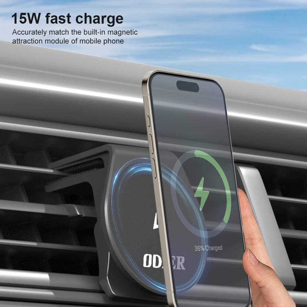 Smart Phone Mount Magnetic Mobile Holder USB MINI Wireless Charging Phone Electric Car Phone Holder and Wireless Charger