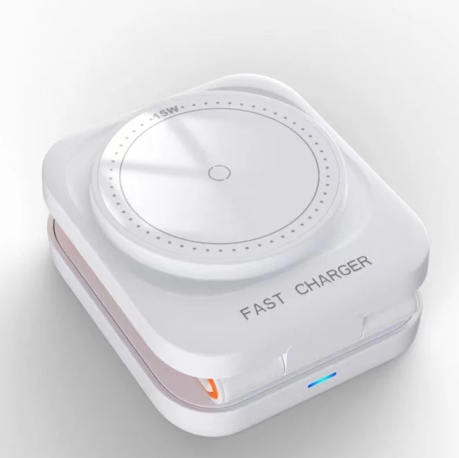 Hot Sale Foldable 3 IN 1 Wireless Charger 15W Fast Charging Magnetic  Wireless Charger with Magnetic Phone Stand