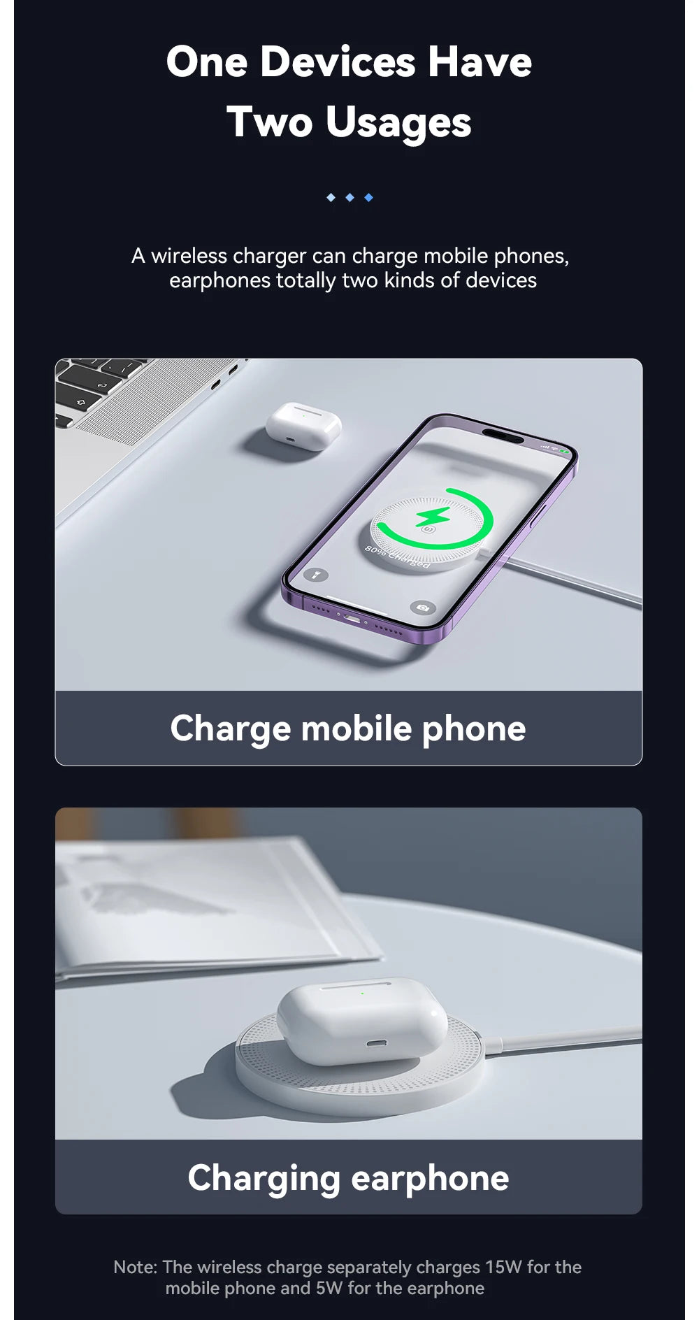 Essager 15W Magnetic Qi Wireless Chargers Fast Charging for iPhone 14 13 12 Pro Max PD Fast Charging For Xiaomi Pad Adapter
