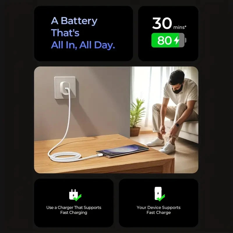 Original PD 60W USB C Fast Charger Cable For iPhone 15 Pro Max 15 Pro 15 Puls USB-C Weaving Charging Data Line Accessories