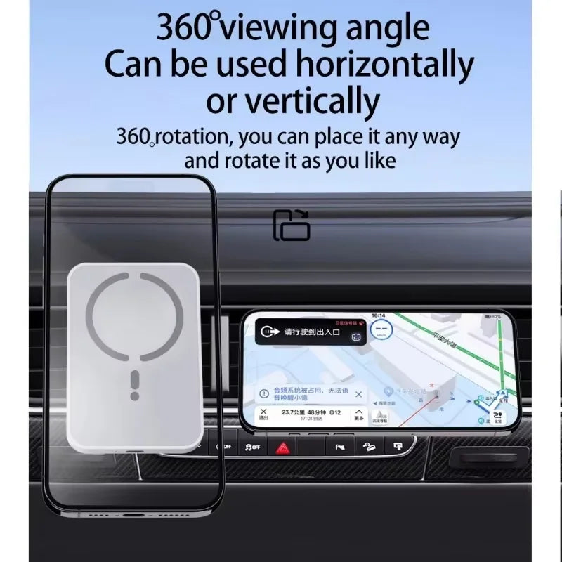 Car Air Vent Magnetic Wireless Charger Phone Holder, Fast Charging Mount Compatible with MagSafe iPhone 17/16/15/14/13/12 Pro