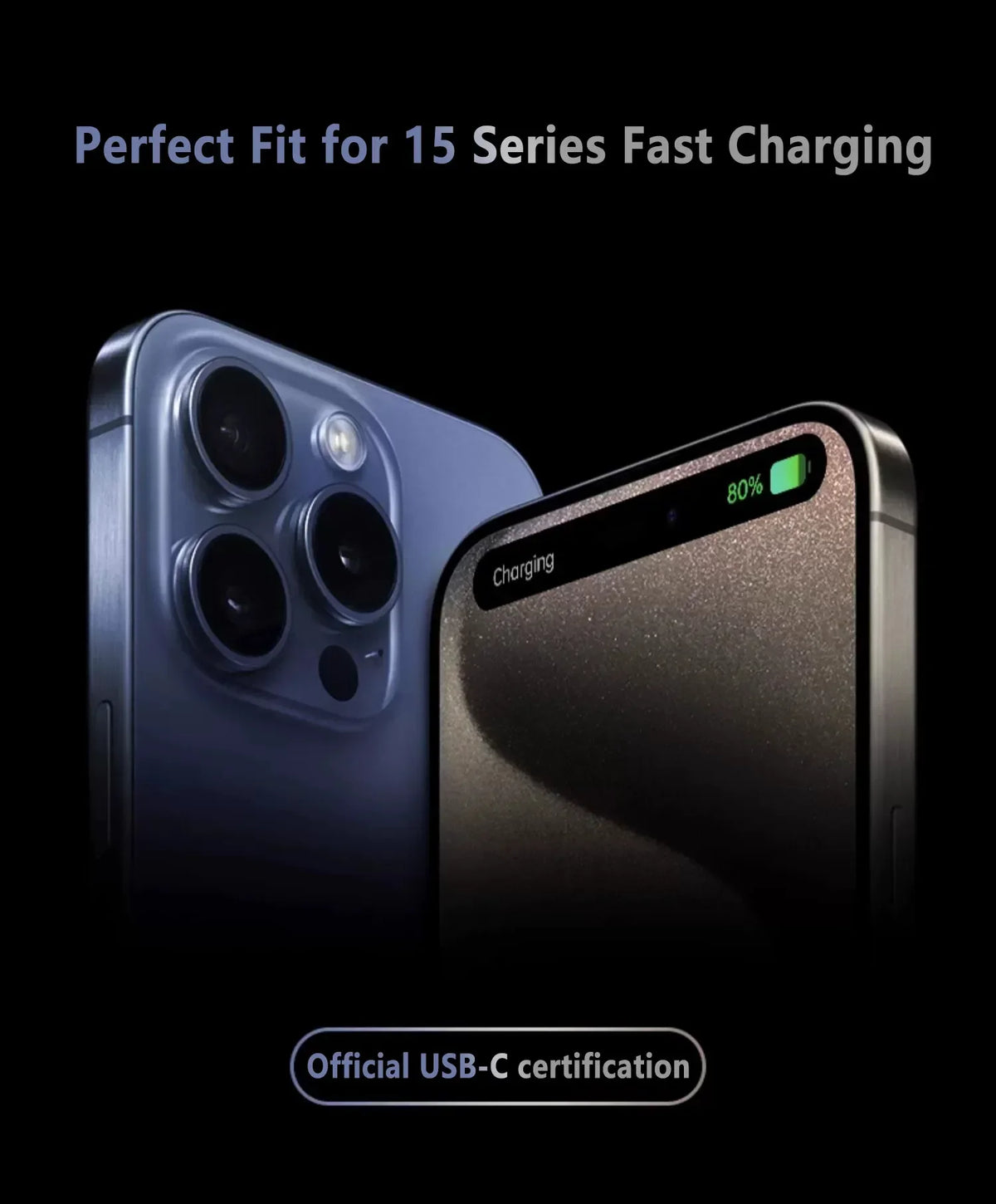 Original PD 60W USB C Fast Charger Cable For iPhone 15 Pro Max 15 Pro 15 Puls USB-C Weaving Charging Data Line Accessories