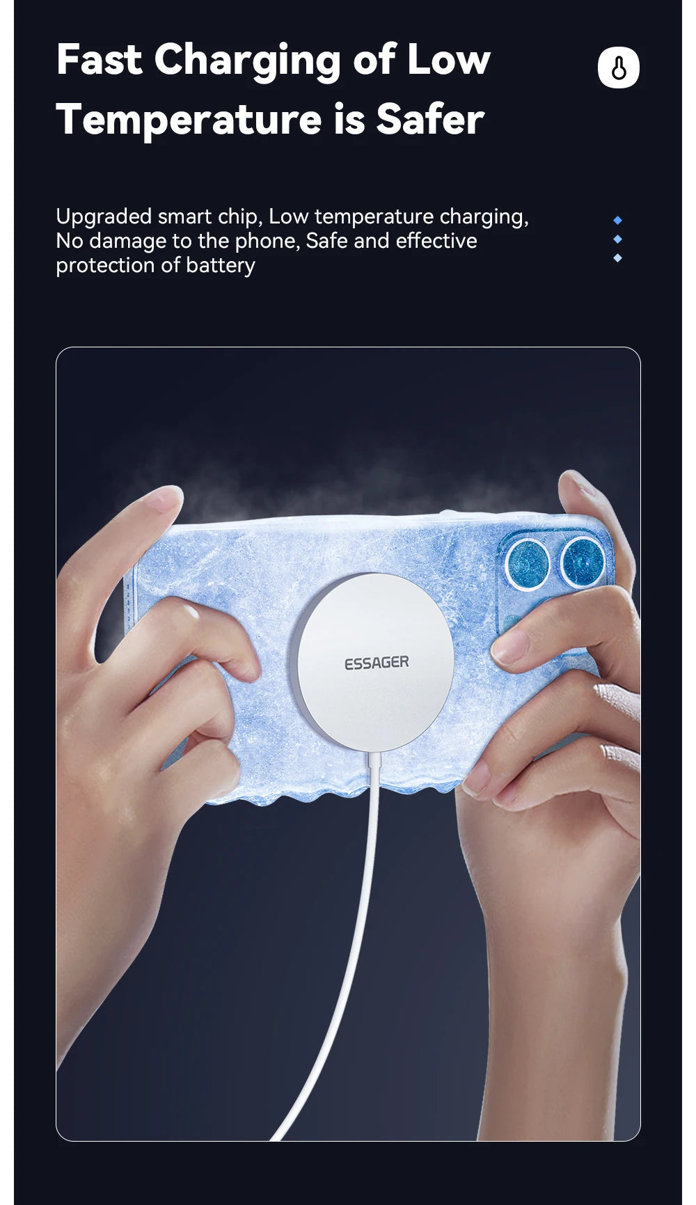 Essager 15W Magnetic Qi Wireless Chargers Fast Charging for iPhone 14 13 12 Pro Max PD Fast Charging For Xiaomi Pad Adapter