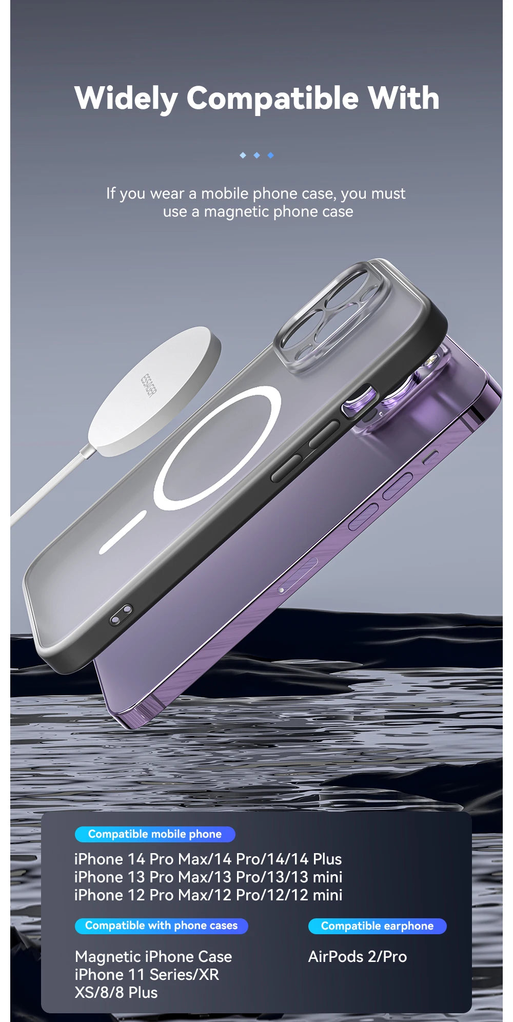 Essager 15W Magnetic Qi Wireless Chargers Fast Charging for iPhone 14 13 12 Pro Max PD Fast Charging For Xiaomi Pad Adapter