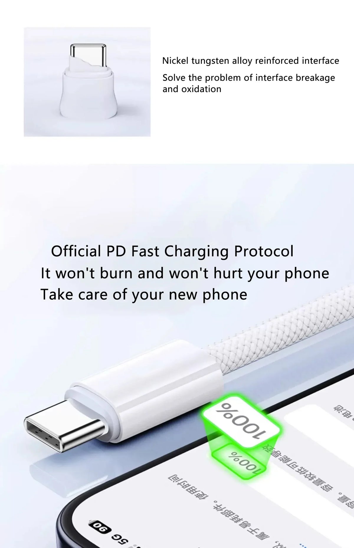 Original PD 60W USB C Fast Charger Cable For iPhone 15 Pro Max 15 Pro 15 Puls USB-C Weaving Charging Data Line Accessories