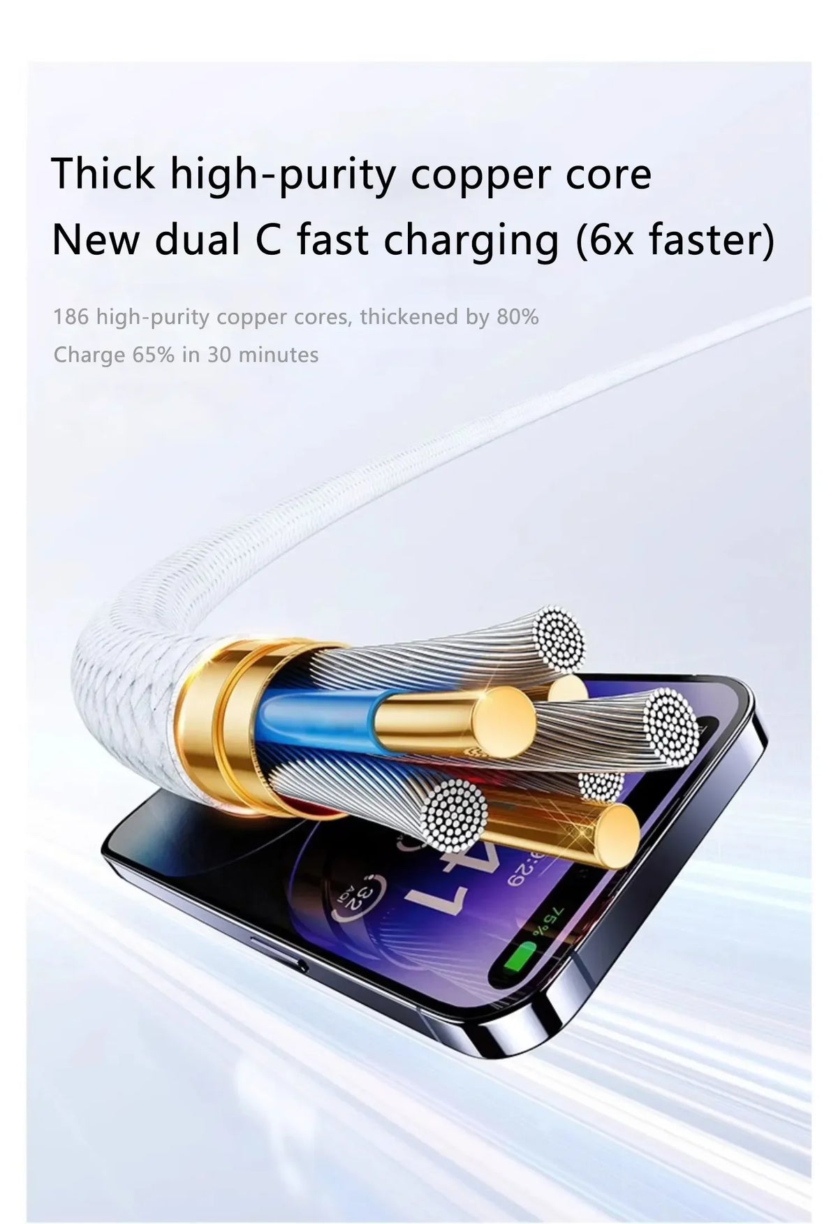 Original PD 60W USB C Fast Charger Cable For iPhone 15 Pro Max 15 Pro 15 Puls USB-C Weaving Charging Data Line Accessories
